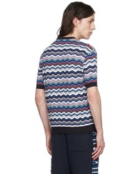 mehrfarbiges T-Shirt mit einem Rundhalsausschnitt mit Chevron-Muster von Missoni