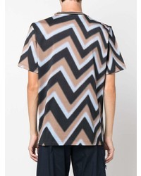 mehrfarbiges T-Shirt mit einem Rundhalsausschnitt mit Chevron-Muster von Paul Smith