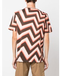 mehrfarbiges T-Shirt mit einem Rundhalsausschnitt mit Chevron-Muster von Paul Smith