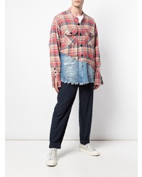 mehrfarbiges Flanell Langarmhemd mit Schottenmuster von Greg Lauren