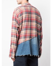 mehrfarbiges Flanell Langarmhemd mit Schottenmuster von Greg Lauren