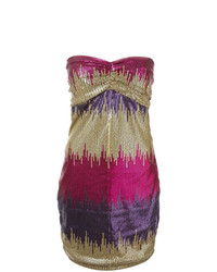 mehrfarbiges gerade geschnittenes Kleid aus Pailletten von Versace Vintage
