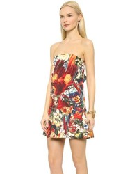 mehrfarbiges gerade geschnittenes Kleid mit Blumenmuster von Just Cavalli