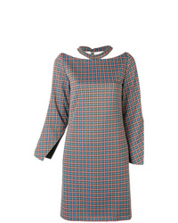 mehrfarbiges gerade geschnittenes Kleid mit Schottenmuster von Aalto