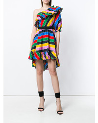 mehrfarbiges horizontal gestreiftes ausgestelltes Kleid von Philosophy di Lorenzo Serafini