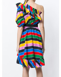 mehrfarbiges horizontal gestreiftes ausgestelltes Kleid von Philosophy di Lorenzo Serafini