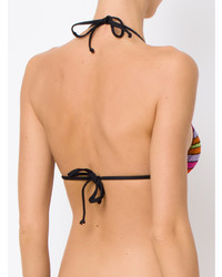 mehrfarbiges horizontal gestreiftes Bikinioberteil von Cecilia Prado