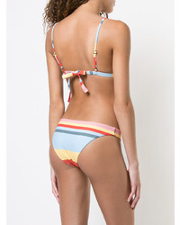 mehrfarbiges horizontal gestreiftes Bikinioberteil von Asceno
