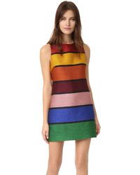 mehrfarbiges horizontal gestreiftes gerade geschnittenes Kleid von Alice + Olivia