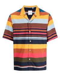 mehrfarbiges horizontal gestreiftes Kurzarmhemd von Paul Smith