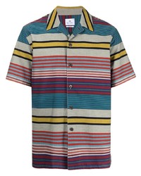 mehrfarbiges horizontal gestreiftes Kurzarmhemd von PS Paul Smith