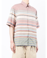 mehrfarbiges horizontal gestreiftes Kurzarmhemd von Paul Smith