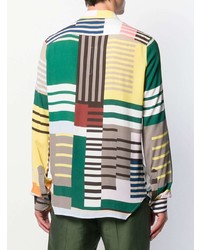 mehrfarbiges horizontal gestreiftes Langarmhemd von Rick Owens