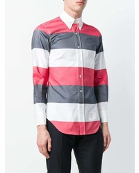 mehrfarbiges horizontal gestreiftes Langarmhemd von Thom Browne