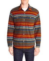 mehrfarbiges horizontal gestreiftes Langarmhemd von Eddie Bauer
