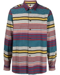 mehrfarbiges horizontal gestreiftes Langarmhemd von Paul Smith