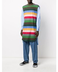 mehrfarbiges horizontal gestreiftes Langarmshirt von Comme Des Garcons SHIRT