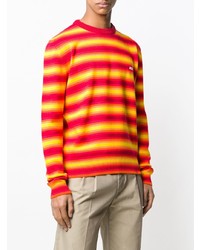 mehrfarbiges horizontal gestreiftes Langarmshirt von MSGM