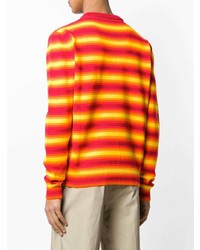 mehrfarbiges horizontal gestreiftes Langarmshirt von MSGM