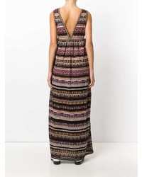 mehrfarbiges horizontal gestreiftes Maxikleid von M Missoni