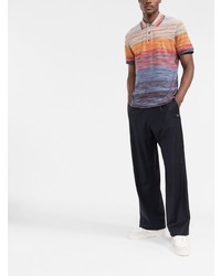 mehrfarbiges horizontal gestreiftes Polohemd von Missoni