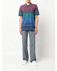 mehrfarbiges horizontal gestreiftes Polohemd von Missoni