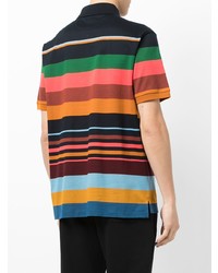 mehrfarbiges horizontal gestreiftes Polohemd von Paul Smith