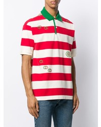 mehrfarbiges horizontal gestreiftes Polohemd von Gucci