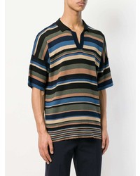 mehrfarbiges horizontal gestreiftes Polohemd von Nuur