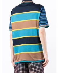 mehrfarbiges horizontal gestreiftes Polohemd von Paul Smith