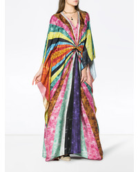 mehrfarbiges horizontal gestreiftes Strandkleid aus Seide von Mary Katrantzou