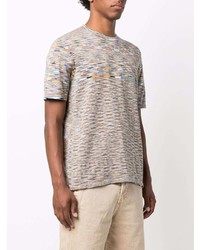 mehrfarbiges horizontal gestreiftes T-Shirt mit einem Rundhalsausschnitt von Missoni