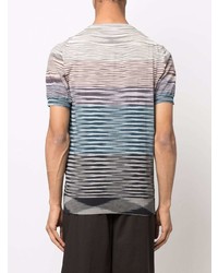 mehrfarbiges horizontal gestreiftes T-Shirt mit einem Rundhalsausschnitt von Missoni