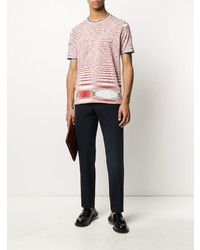 mehrfarbiges horizontal gestreiftes T-Shirt mit einem Rundhalsausschnitt von Missoni