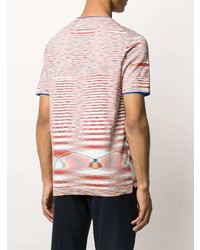 mehrfarbiges horizontal gestreiftes T-Shirt mit einem Rundhalsausschnitt von Missoni