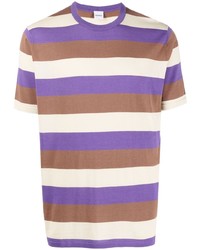 mehrfarbiges horizontal gestreiftes T-Shirt mit einem Rundhalsausschnitt von Aspesi
