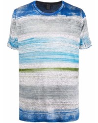 mehrfarbiges horizontal gestreiftes T-Shirt mit einem Rundhalsausschnitt von Avant Toi