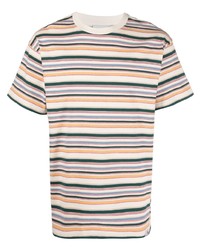 mehrfarbiges horizontal gestreiftes T-Shirt mit einem Rundhalsausschnitt von Carhartt WIP