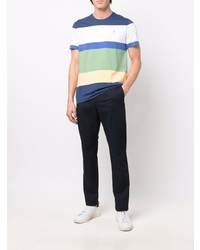 mehrfarbiges horizontal gestreiftes T-Shirt mit einem Rundhalsausschnitt von Polo Ralph Lauren