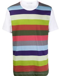 mehrfarbiges horizontal gestreiftes T-Shirt mit einem Rundhalsausschnitt von Comme Des Garcons SHIRT