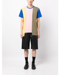 mehrfarbiges horizontal gestreiftes T-Shirt mit einem Rundhalsausschnitt von Comme des Garcons Homme Deux