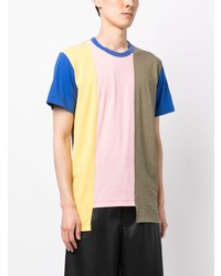 mehrfarbiges horizontal gestreiftes T-Shirt mit einem Rundhalsausschnitt von Comme des Garcons Homme Deux