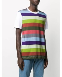 mehrfarbiges horizontal gestreiftes T-Shirt mit einem Rundhalsausschnitt von Comme Des Garcons SHIRT