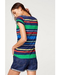 mehrfarbiges horizontal gestreiftes T-Shirt mit einem Rundhalsausschnitt von Esprit