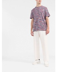 mehrfarbiges horizontal gestreiftes T-Shirt mit einem Rundhalsausschnitt von Missoni