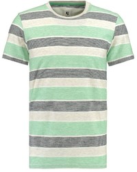 mehrfarbiges horizontal gestreiftes T-Shirt mit einem Rundhalsausschnitt von GARCIA
