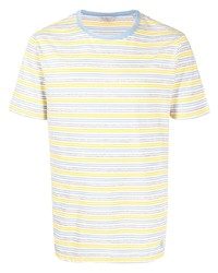 mehrfarbiges horizontal gestreiftes T-Shirt mit einem Rundhalsausschnitt von Gieves & Hawkes