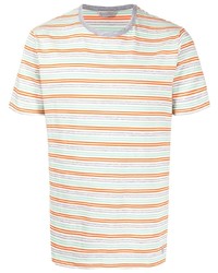 mehrfarbiges horizontal gestreiftes T-Shirt mit einem Rundhalsausschnitt von Gieves & Hawkes