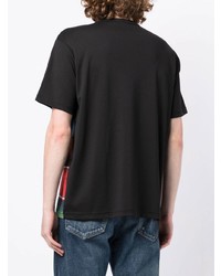 mehrfarbiges horizontal gestreiftes T-Shirt mit einem Rundhalsausschnitt von Junya Watanabe MAN