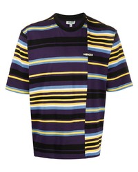 mehrfarbiges horizontal gestreiftes T-Shirt mit einem Rundhalsausschnitt von Kenzo